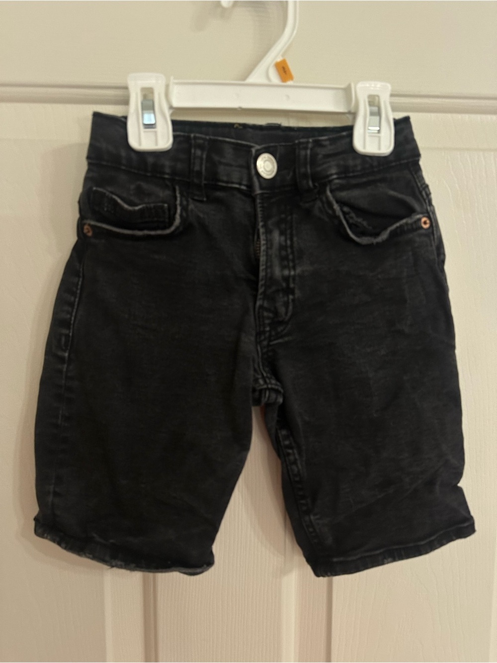 Zara Boys Size 7 Black Denim Shorts